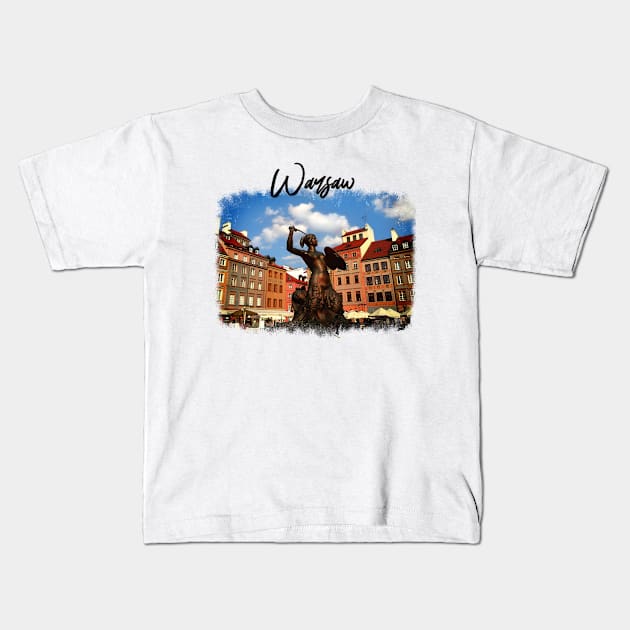 Warsaw, Poland Kids T-Shirt by M&N Imagerie